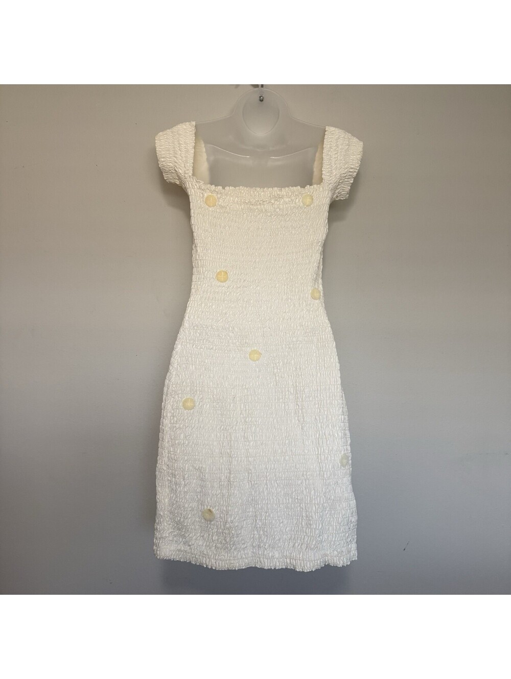 Betsey Johnson Rare Vintage Punk Label Smocked 3D Removable Roses Dress Small - Picture 9 of 9